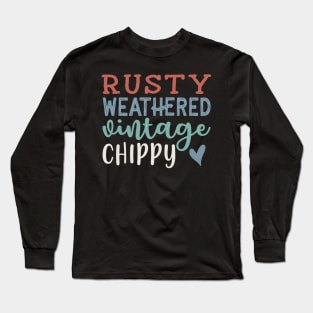 Rusty Weathered Vintage Chippy Antique Thrifting Cute Long Sleeve T-Shirt